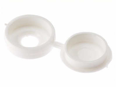 White Hinged Screw Cover Cap (Pack of 20)